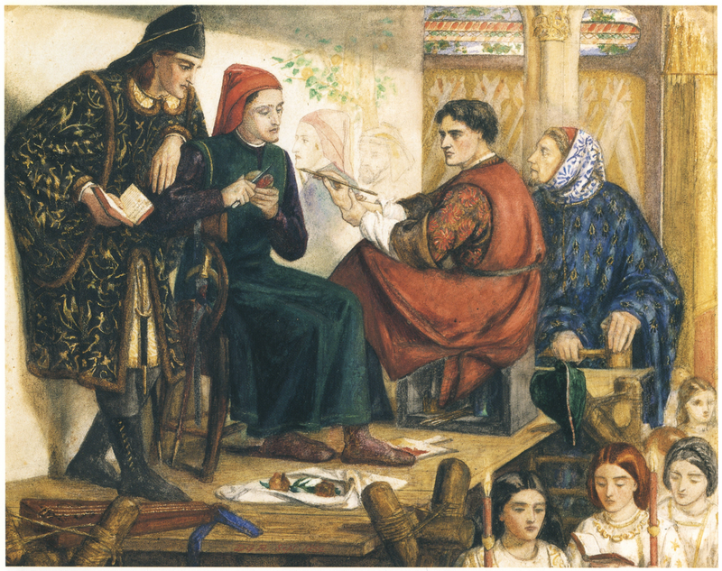 Giotto maler portrættet af Dante - Dante Gabriel Rossetti