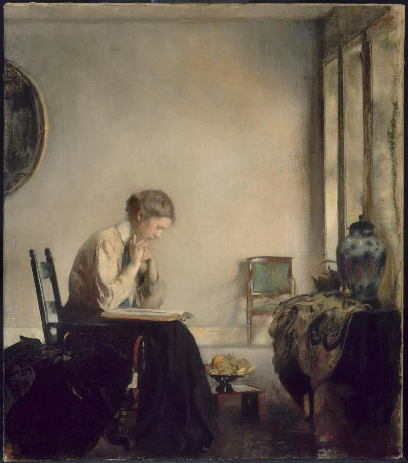 Pige, der læser - Edmund Charles Tarbell
