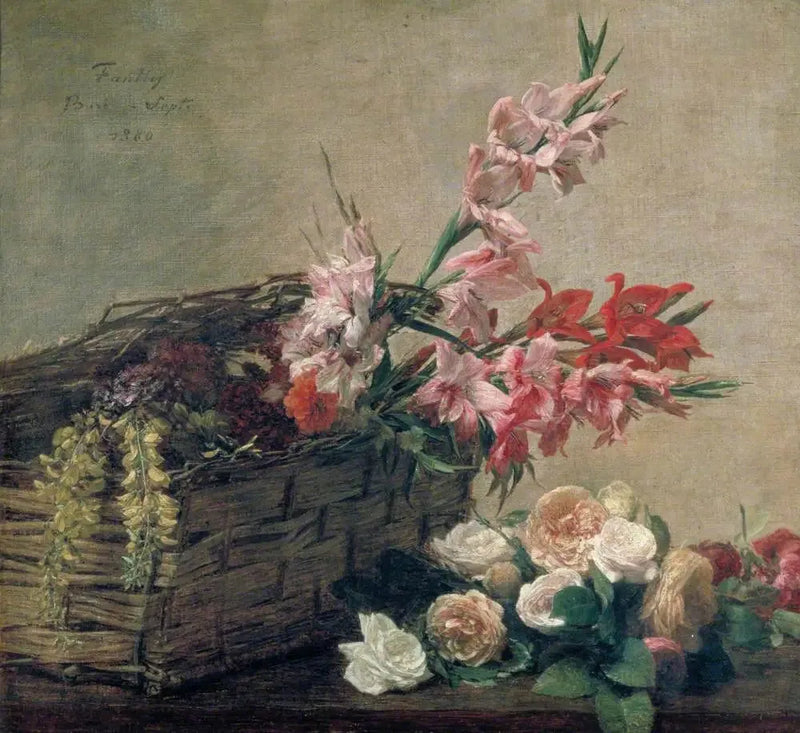 Gladioler og roser - Henri Fantin-Latour
