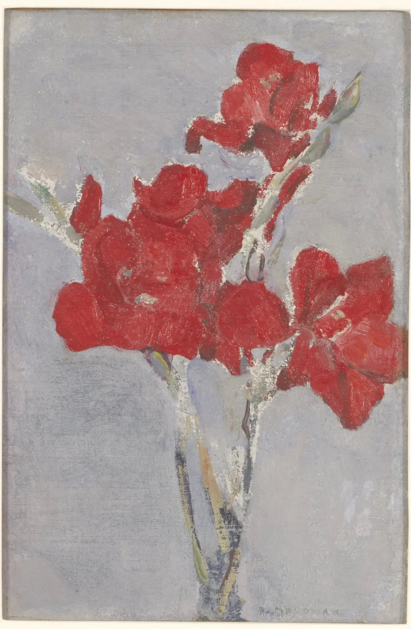 Røde gladiolus - Piet Mondrian