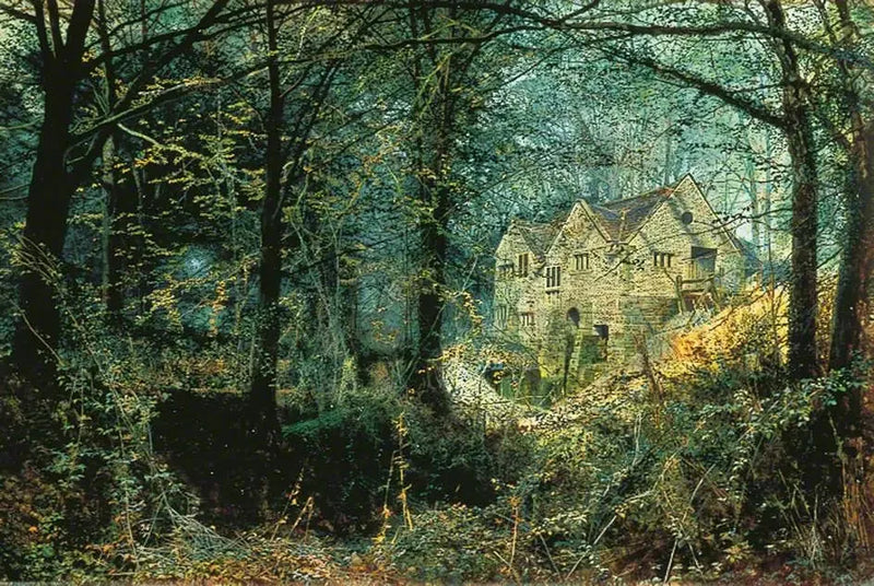 Efterårsherlighed: Den gamle mølle - John Atkinson Grimshaw