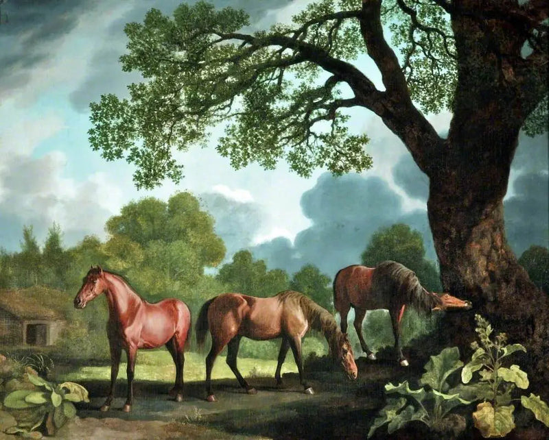 Gnawpost og to andre føl - George Stubbs