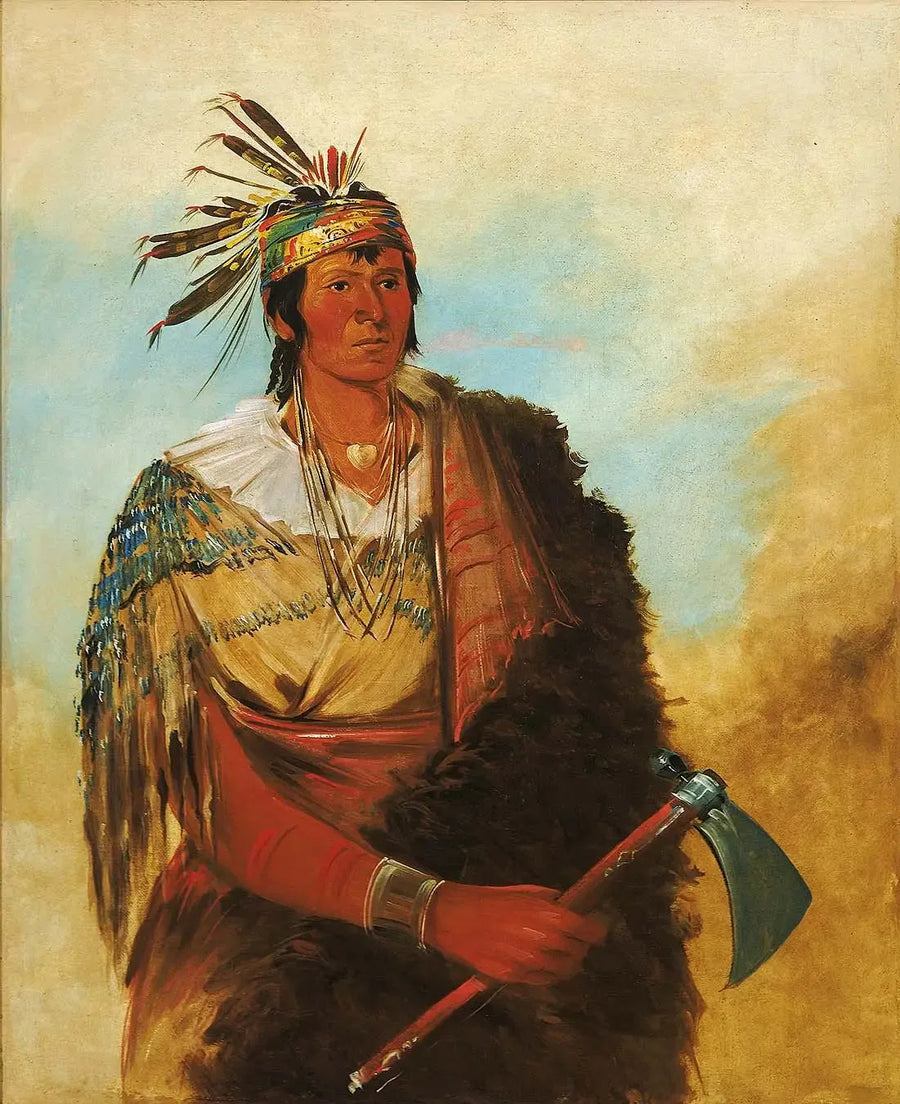 Gå-til-ków-páh-ah, står alene, en ærlig fornem - George Catlin