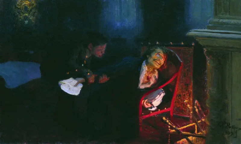 Gogol brænder manuskriptet af anden del af «De dødes sjæle». - Ilya Repin