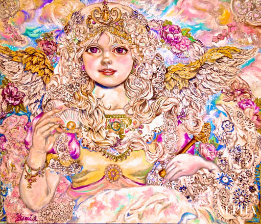 Golden pearl angel - Yumi Sugai Reproductions de tableaux à la peinture à l’huile