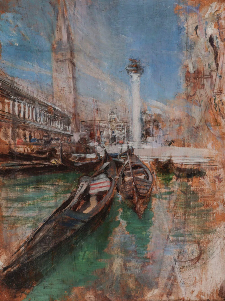 Gondoler foran Markuspladsen - Giovanni Boldini