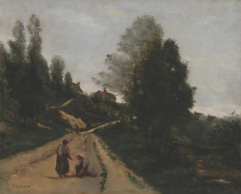 Gouvieux, nær Chantilly. Opstigende sti - Jean-Baptiste Camille Corot