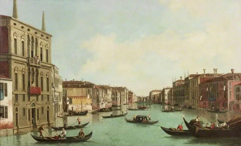 Grand Canal, Venedig, udsigt mod nordøst fra Palazzo Balbi til Rialto-broen - Canaletto