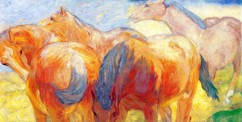 Stort maleri af hest Lenggries I - Franz Marc
