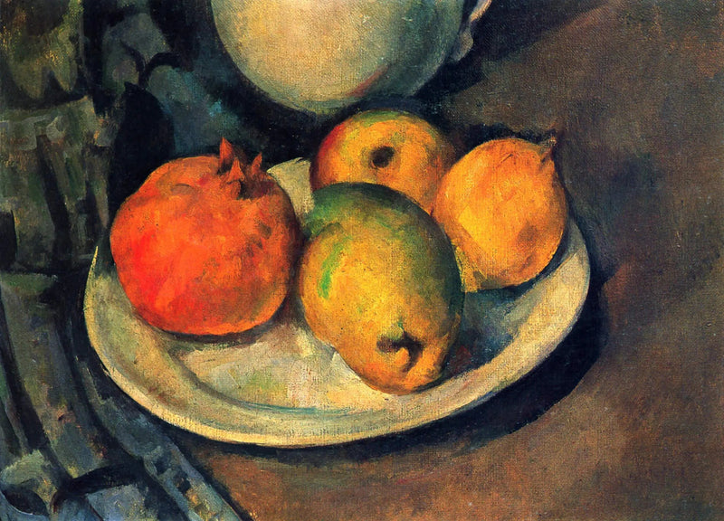 Granatæble og pærer på en tallerken - Paul Cézanne