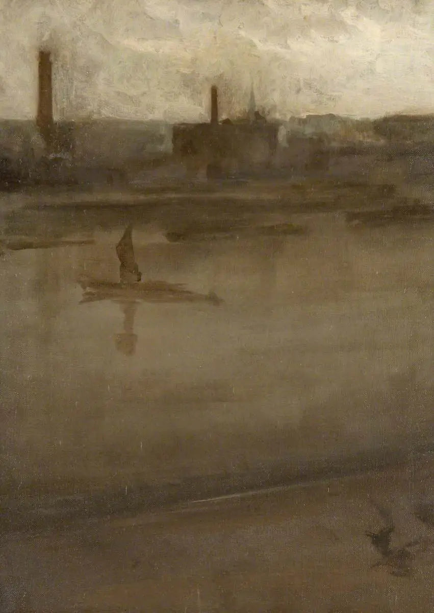 Grå og sølv: Themsen - James Abbott McNeill Whistler