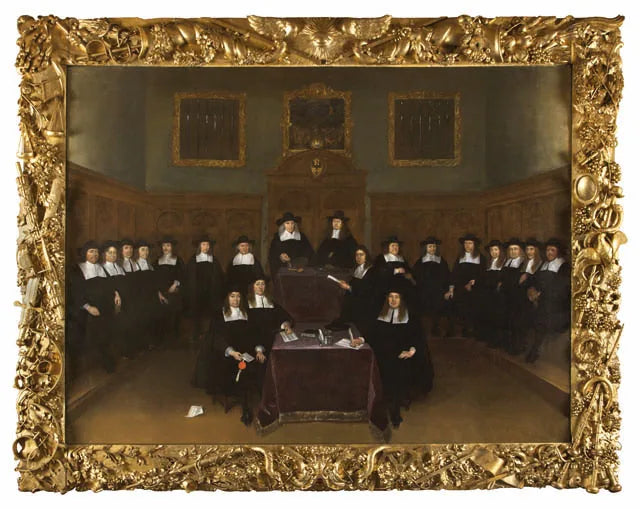 Groepsportret van de Deventer Magistraat in het Stadhuis in 1667 - Gerard ter Borch image 1 copie peinte à la main à l’huile