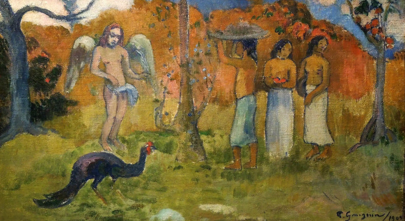Gruppe med en engel - Paul Gauguin