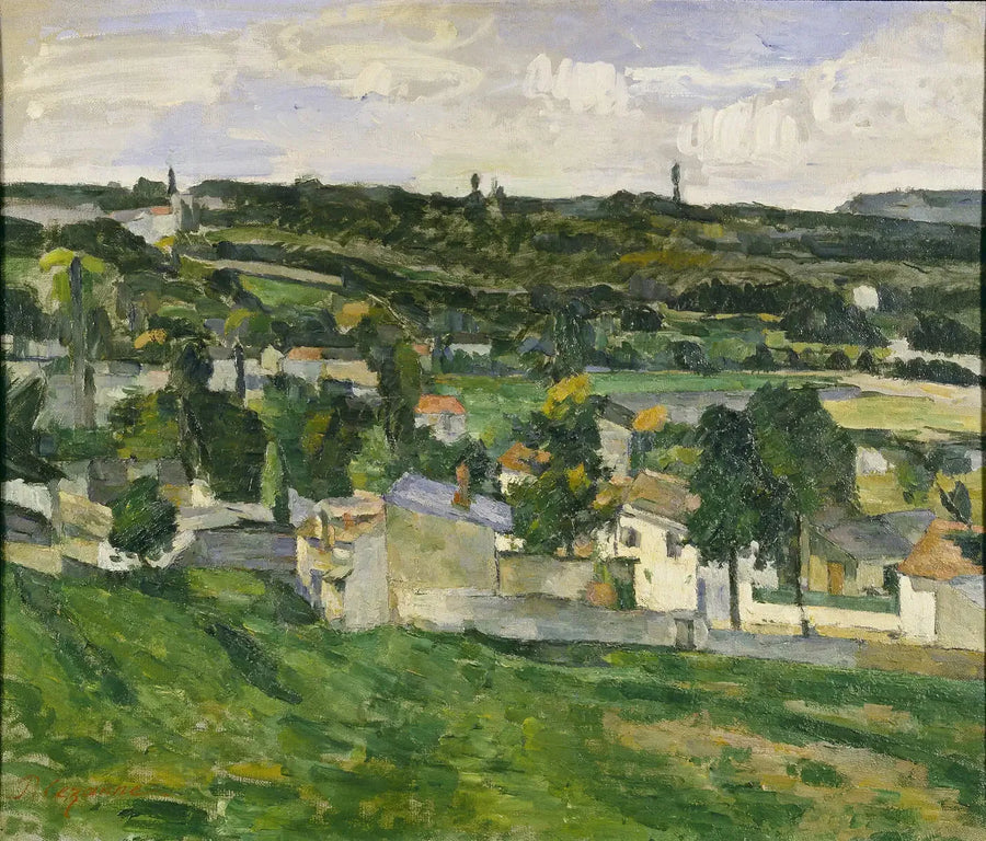 Gruppe af huse, landskab fra Île-de-France - Paul Cézanne
