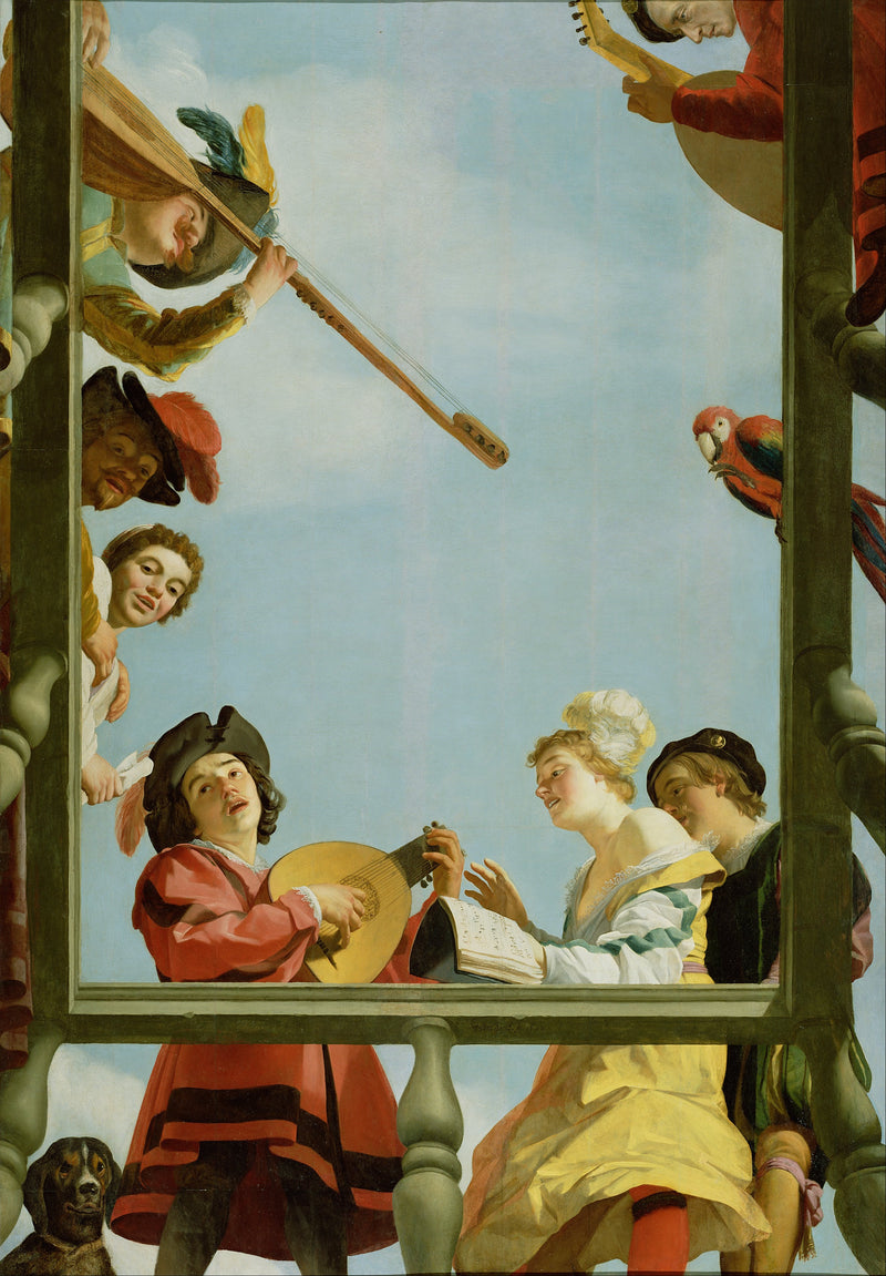 Musikgruppe på en balkon - Gerrit van Honthorst