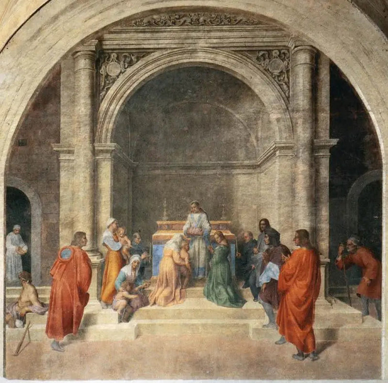 Mirakuløs helbredelse ved Filippo Benizzi's relikvier - Andrea del Sarto