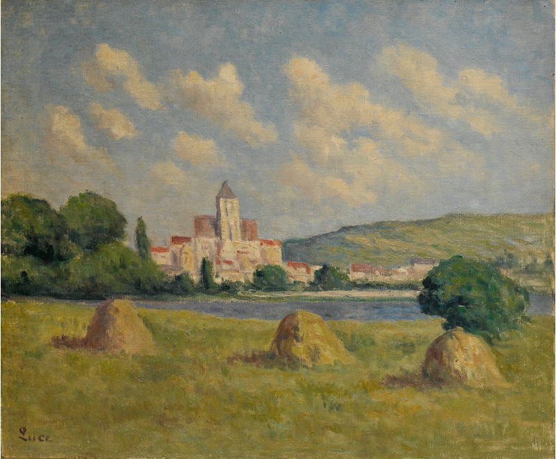 Guernes, kirken og markerne - Maximilien Luce