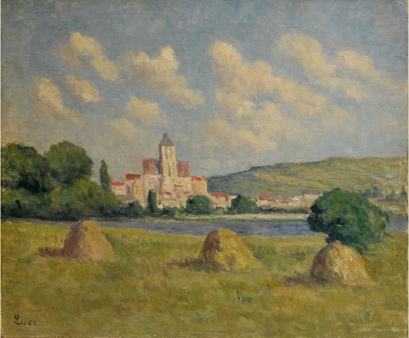 Guernes, kirken og markerne - Maximilien Luce