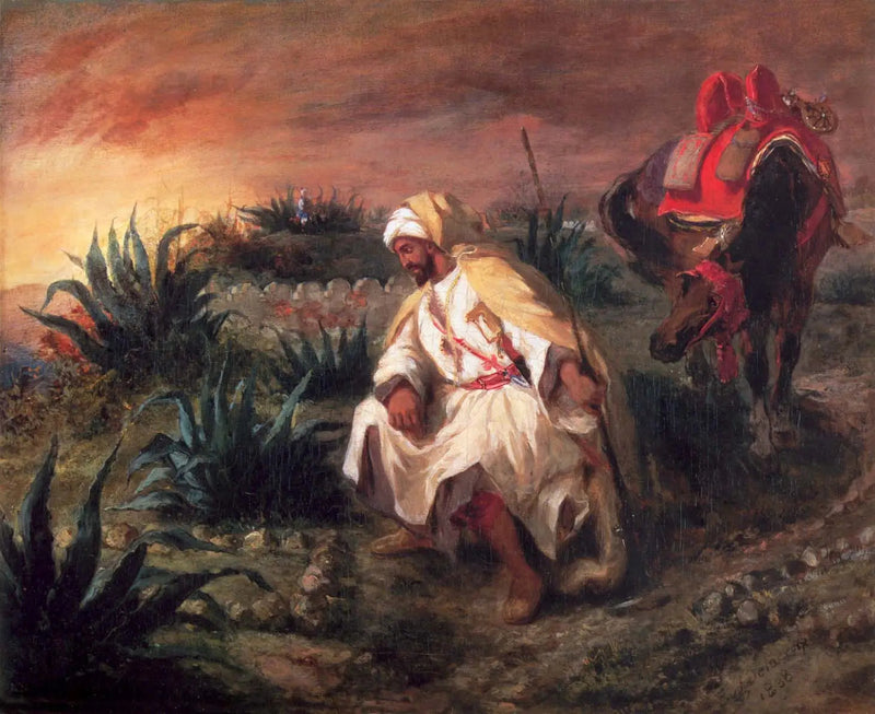 Kriger nær en grav - Eugène Delacroix
