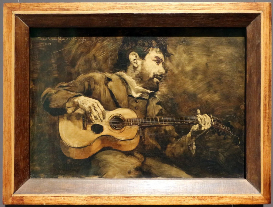 Guitarrist - Portræt af den spanske maler Darío de Regoyos - Théo van Rysselberghe