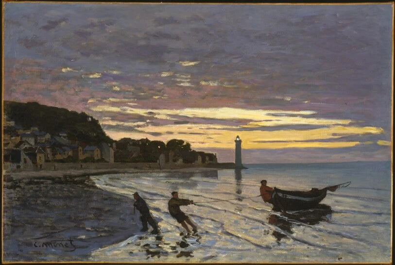 Hylder en båd i Honfleur W37 - Claude Monet