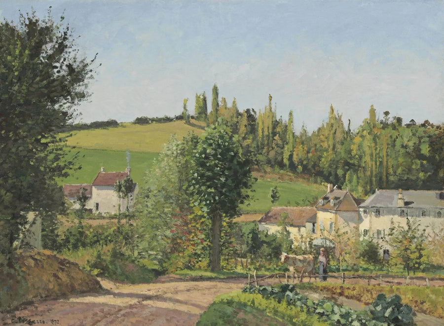 Landsby i nærheden af Pontoise - Camille Pissarro