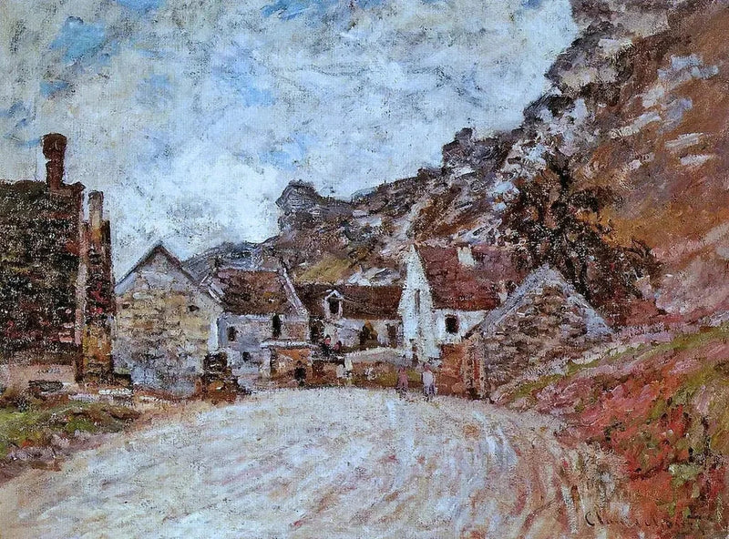 Hamlet of Chantemesle ved foden af klippen W588 - Claude Monet