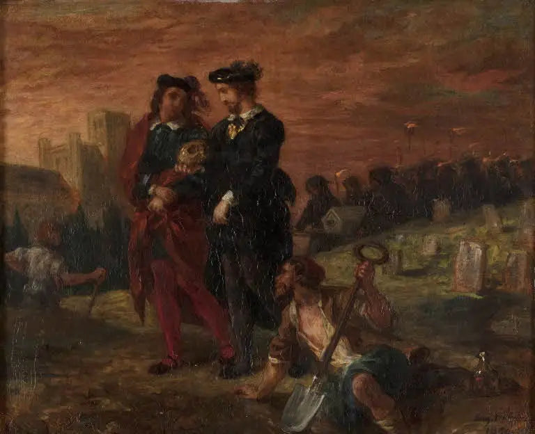 Hamlet og Horatio på kirkegården - Eugène Delacroix