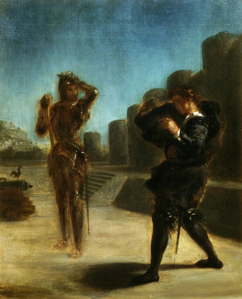 Hamlet og Spøgelset. - Eugène Delacroix