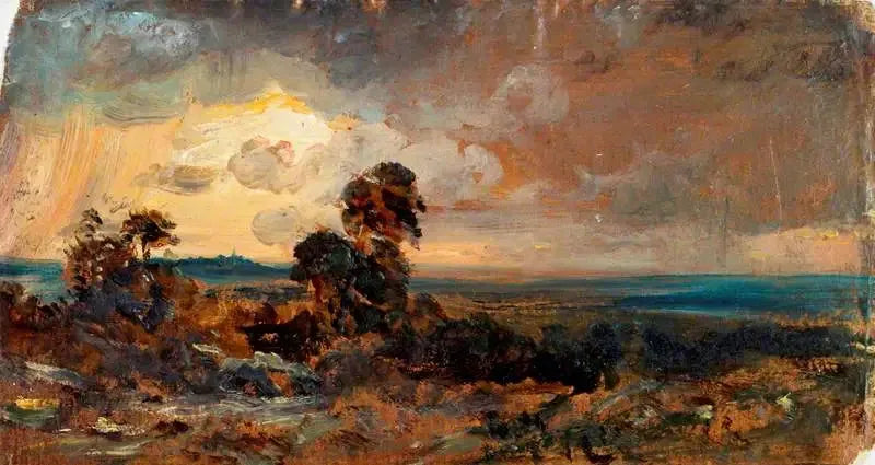 Hampstead : Stormfuld solnedgang - John Constable