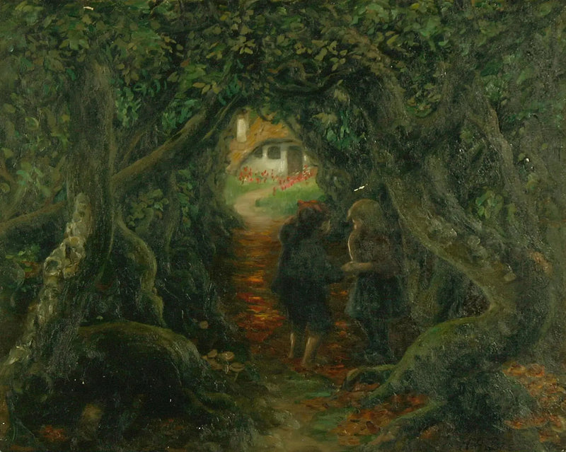 Hansel og Gretel hos heksen. - H. A. Brendekilde