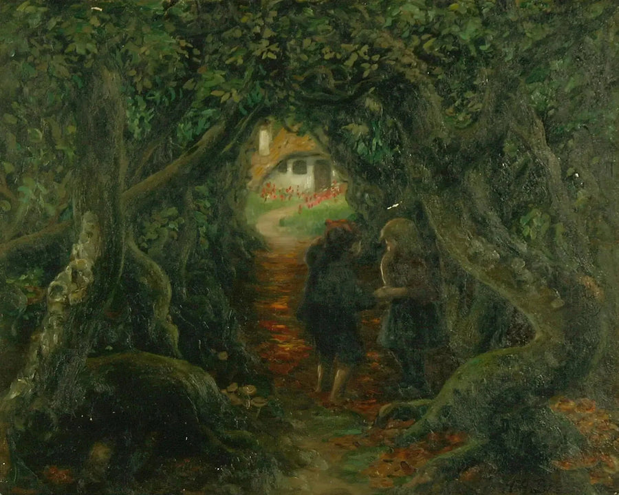 Hansel og Gretel hos heksen. - H. A. Brendekilde