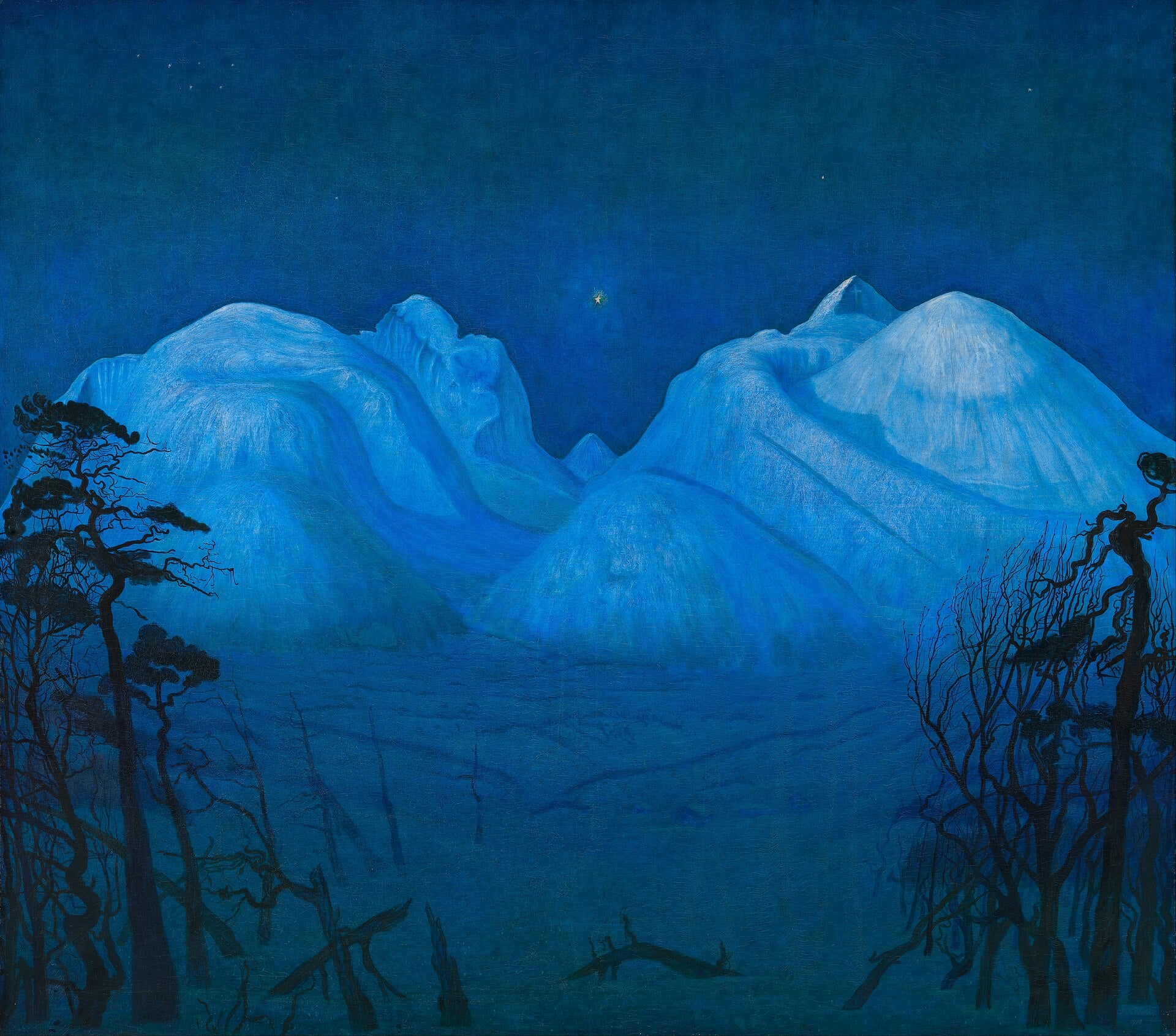 Winter Night in the Mountains - Harald Sohlberg
