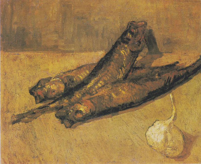 Stilleben med hvidløg og løg - Vincent van Gogh