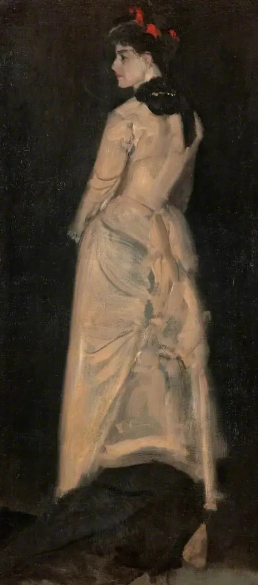 Harmonie en couleur chair et noir : Portrait de Mme Louise Jopling 1877 (huile) - James Abbott McNeill Whistler image 1 tableau peint à l’huile sur toile