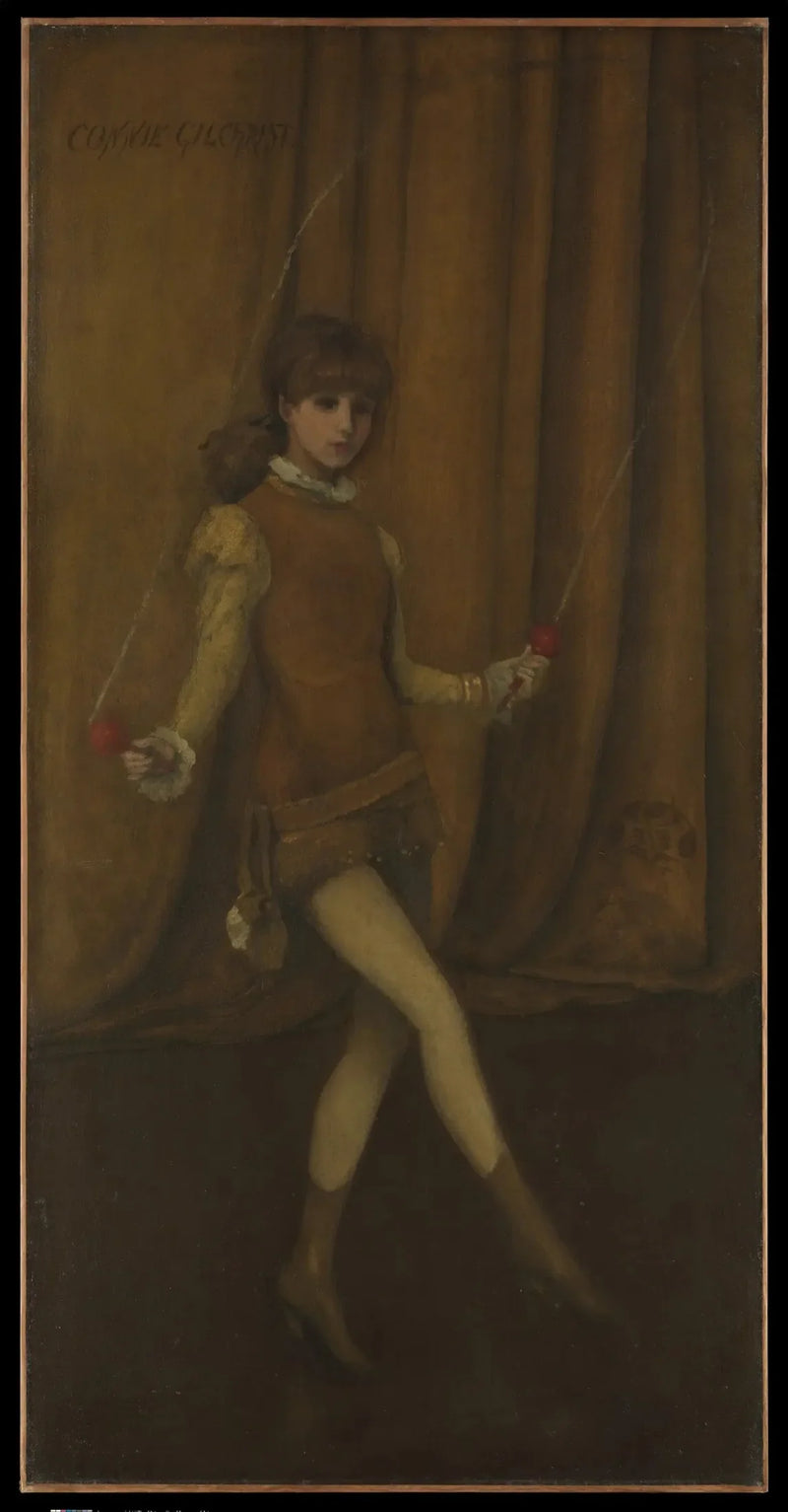 Harmoni i gult og guld: Pigen i guld — Connie Gilchrist - James Abbott McNeill Whistler