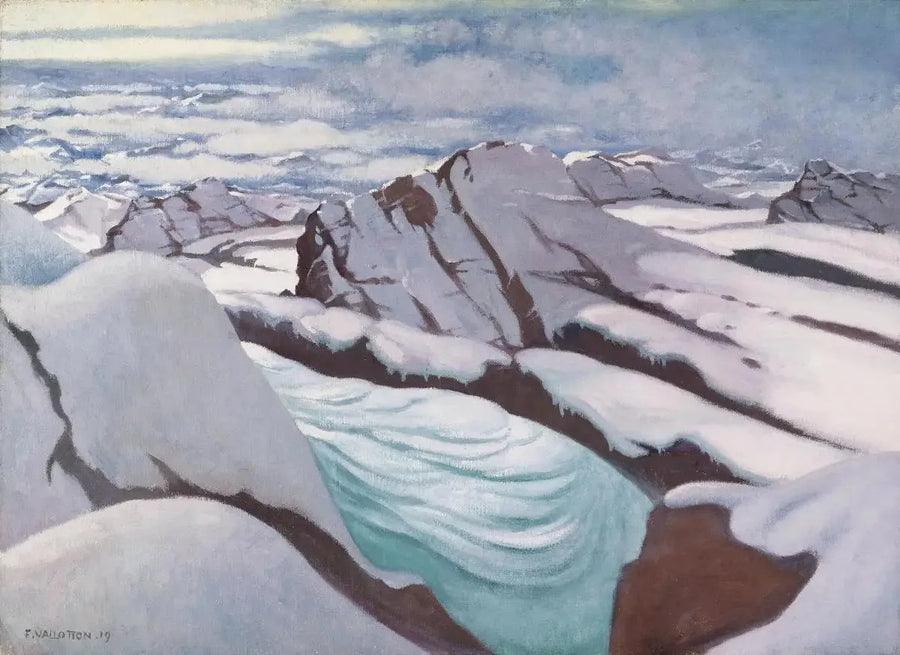 Hautes Alpes, gletsjere og sneklædte tinder - Félix Vallotton