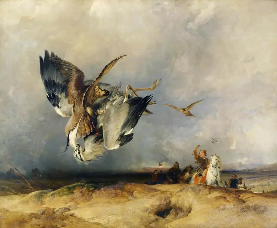 Hawking i oldtiden - Edwin Henry Landseer