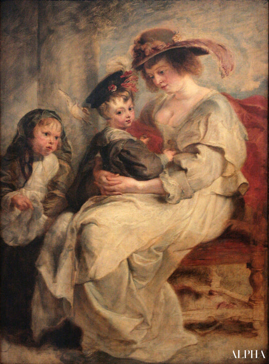 Hélène Fourment og hendes børn - Peter Paul Rubens - Reproduktioner af malerier og højkvalitets malerier