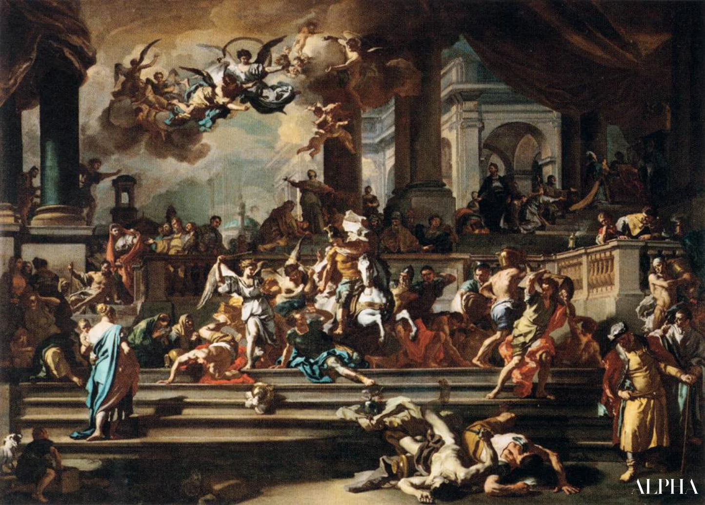 Héliodore jaget fra templet - Eugène Delacroix - Reproduktioner af malerier og højkvalitets malerier