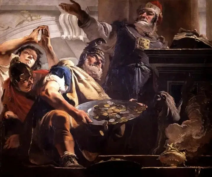 Héliodore plyndrer templet - Giovanni Battista Tiepolo