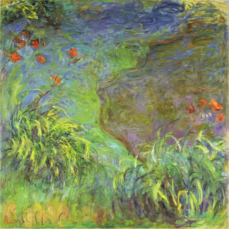 Dagliljer ved vandet W1819 - Claude Monet