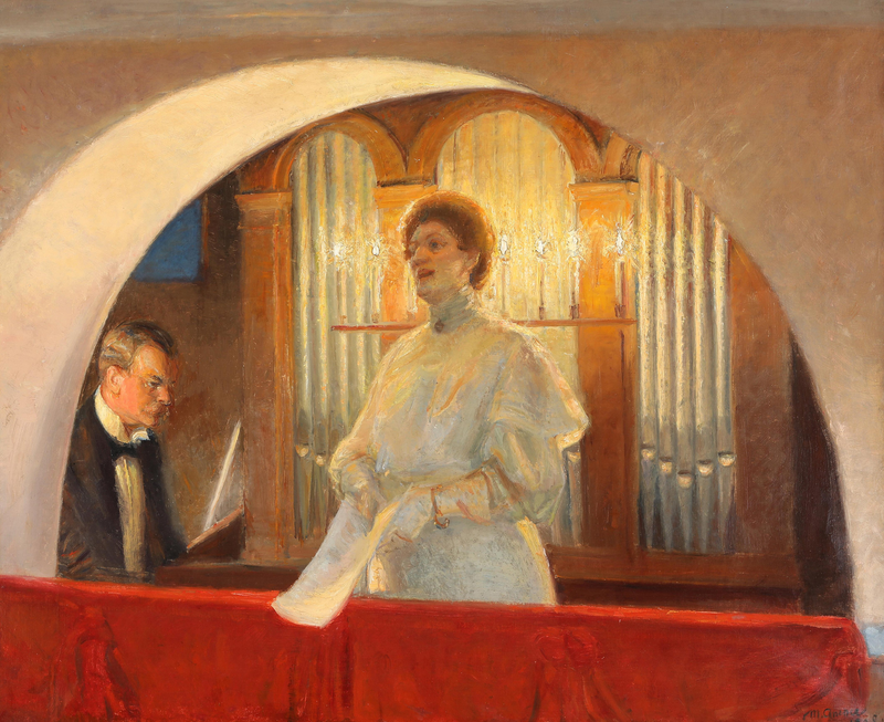 Henny Brodersen i Skagen kirke. -Michael Peter Ancher
