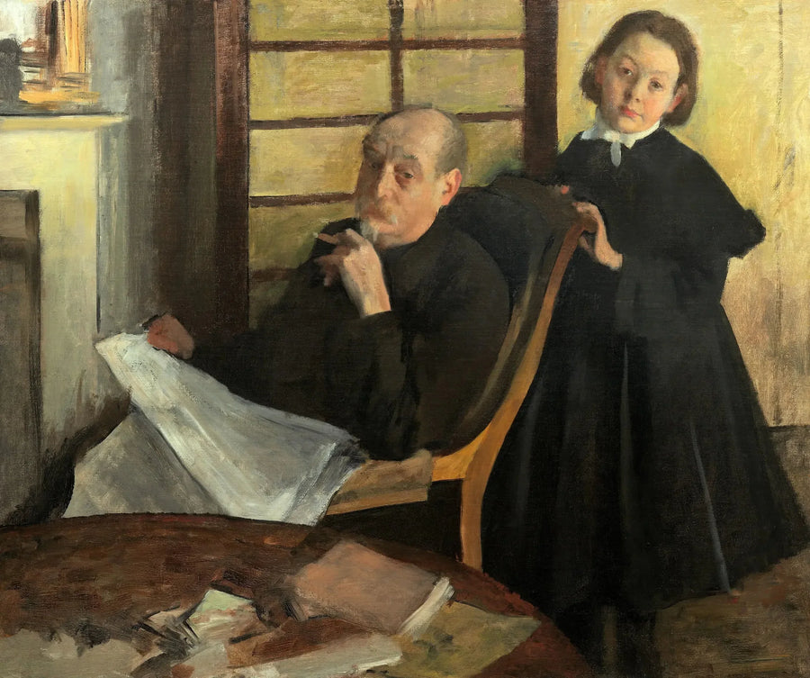 Henri Degas og hans niece Lucie Degas (onklen og kusinen til kunstneren) - Edgar Degas