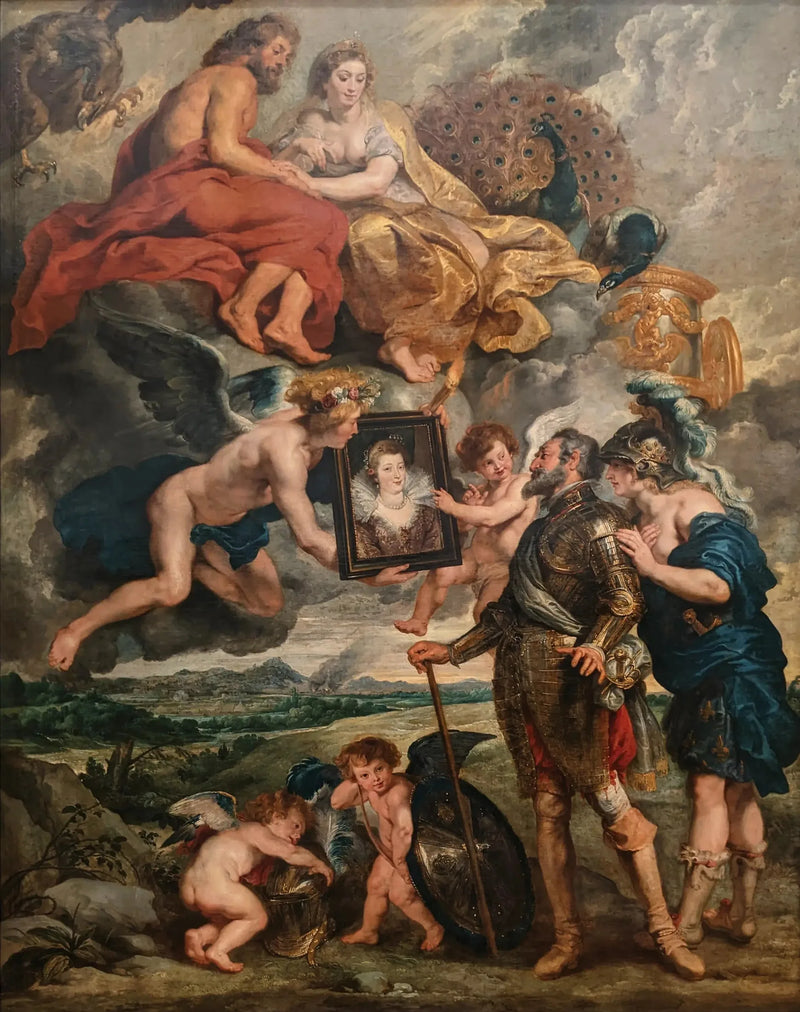 Henri IV modtager portrættet af Marie de Médicis - Peter Paul Rubens