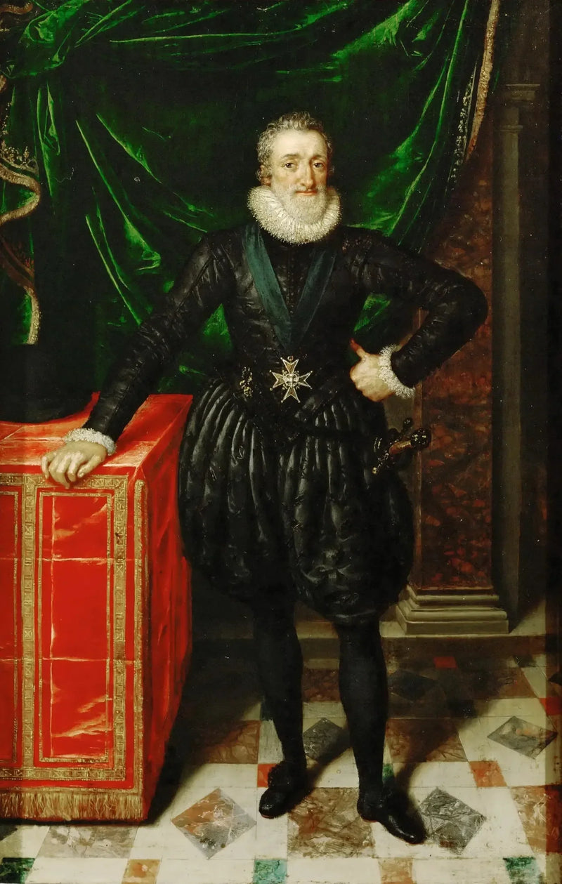 Henri IV, konge af Frankrig, i sort kostume - Frans Pourbus den Yngre