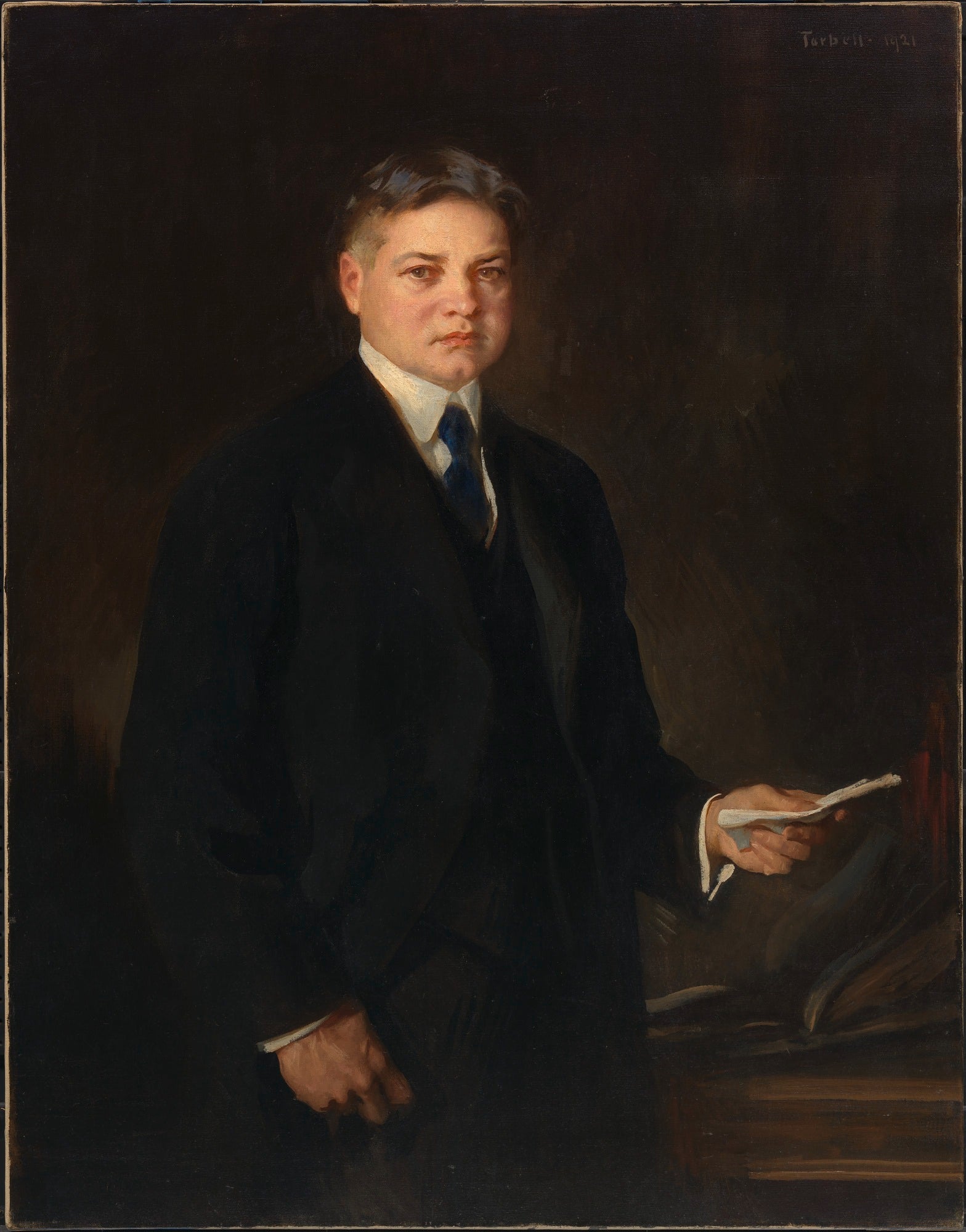 Herbert Hoover - Edmund Charles Tarbell image 1 reproduction d’œuvre d’art à l’huile