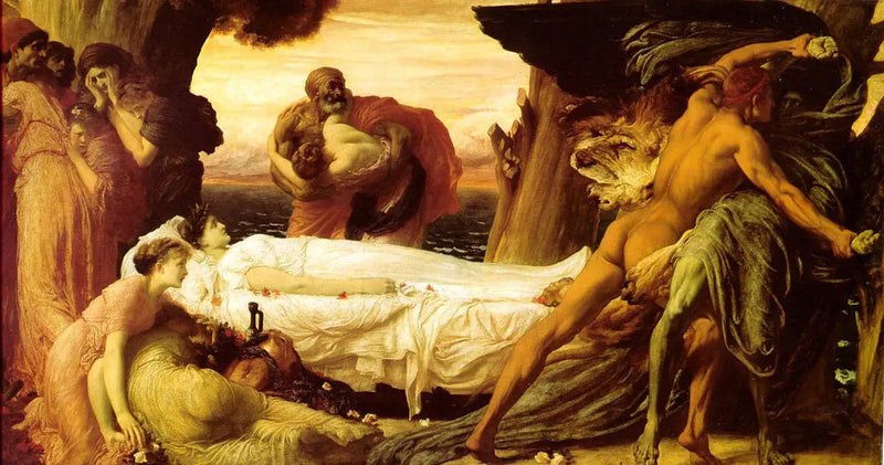 Hercules kæmper mod døden for at redde Alceste - Frederic Leighton