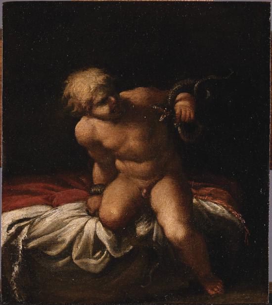 Hercules barn, der kvæler slanger - Annibale Carracci