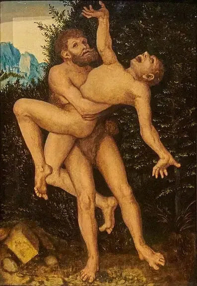Hercules og Antæus - Lucas Cranach den Ældre